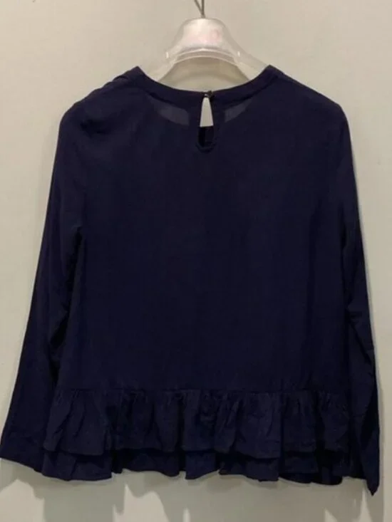 Rodebjer Lindy Blue Pablum Frill Long Sleeve Ruffle Tunic - Picture 6 of 13